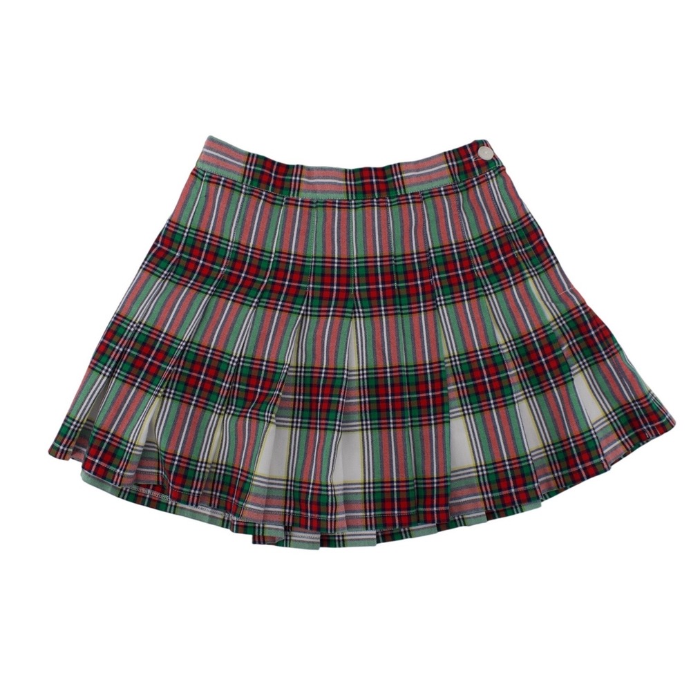 Aerie Mini Skirt‎ Medium Red Green Plaid Pleated Academic Preppy Tartan School
